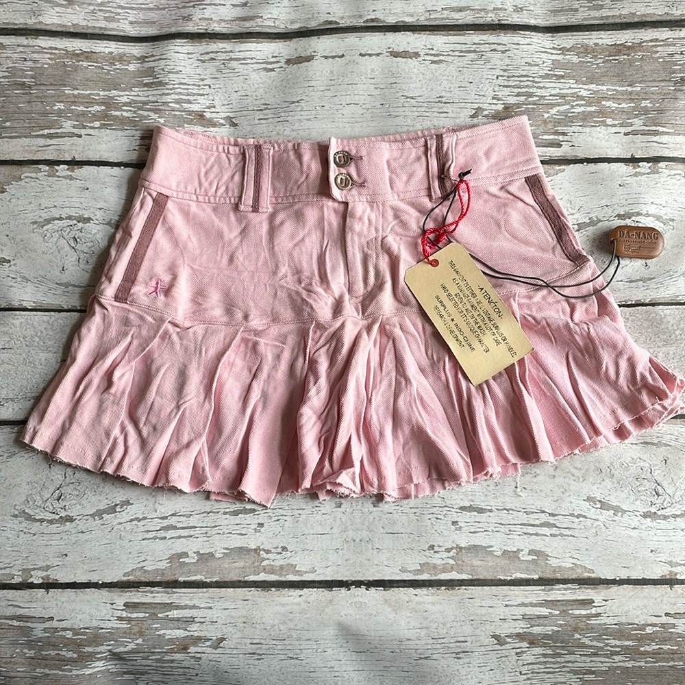 Y2K Pink Pleated Mini Skirt Da-Nang